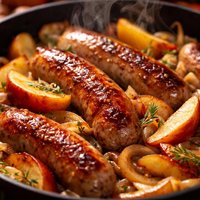 Fall Bratwurst with Apples and Onions