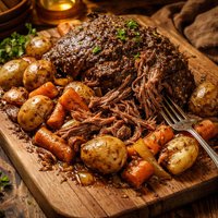 Falling Apart Braised Pot Roast with Vegetables