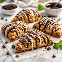 Fancy Double Drizzled Chocolate Chip Scones