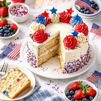 Fantastic Fireworks Cake 4th of July Cake