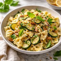 Farfalle Pasta with Zucchini Mint and Almonds