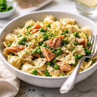 Farfalle with Smoked Salmon and Peas