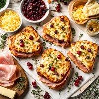 Farmhouse Cheddar Cheese and Cranberry Croque Monsieur Toasties