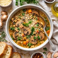 Fast Mushroom and Barley Soup