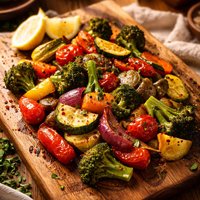 Fat Free Lemon Herb Roasted Veggies