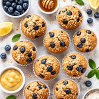 Fat Free Sugar Free Whole Wheat Blueberry Muffins