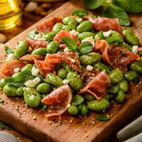 Fava Bean Salad with Jamon and Fresh Mint