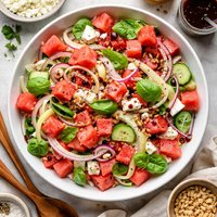 Fennel Watermelon and Feta Salad W Sweet Balsamic Vinaigrette