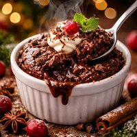 Festive Chocolate Cream Pudding Microwave