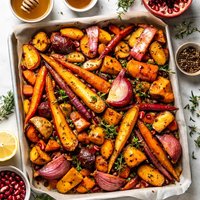Festive Honey Glazed Roasted Root Vegetables with Saffron