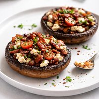 Feta and Bacon Portabella Mushrooms