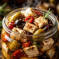 Feta and Olives in a Jar