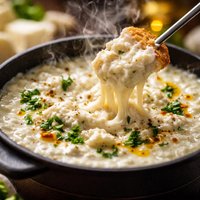 Feta and Ricotta Cheese Fondue
