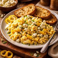 Feta Banana Peppers and Chives Scrambler