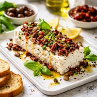 Feta Cheese Log with Kalamata Olives and Sun Dried Tomatoes