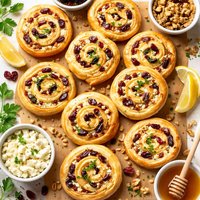 Feta Craisin and Walnut Pinwheels