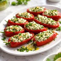 Feta Herb Stuffed Baby Red Peppers