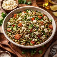 Feta Lentil Cilantro Salad