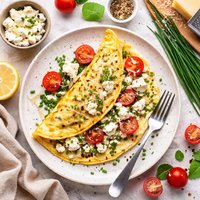 Feta Parmesan Chive Omelette