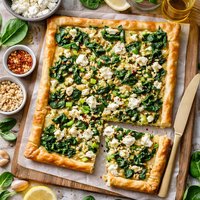 Feta Spinach and Leek Tart