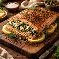 Feta Spinach Salmon Roast