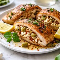 Feta Stuffed Chicken with Green Olives
