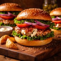 Feta Stuffed Turkey Burgers