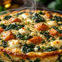 Feta Sweet Potato and Spinach Crustless Quiche Gluten Free