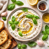 Feta Whipped with Basil Lemon and Pepper