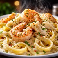 Fettuccine Alfredo with Shrimp Crab Meat