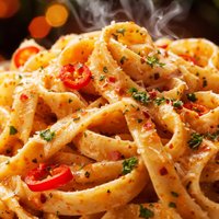 Fettuccine in Cayenne Cream Sauce