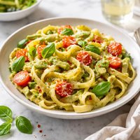 Fettuccine with Avocado Tomato Sauce