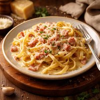 Fettuccine with Creamy Ham Sauce