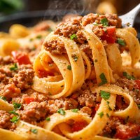 Fettuccine with Creamy Tomato and Sausage Sauce