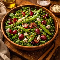 Field Salad with Snow Peas Grapes and Feta