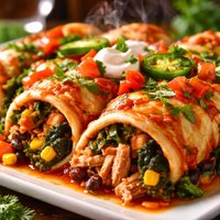 Fiesta Chicken and Spinach Enchiladas
