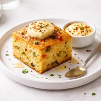 Fiesta Cornbread with Sweet and Spicy Infused Butter