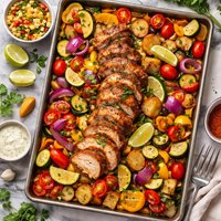 Fiesta Pork Tenderloin with Roasted Vegetables