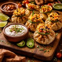 Fiesta Taco Pouches with Sour Cream and Onion Dip