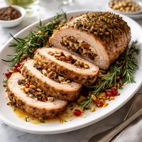 Fig Pine Nuts and Feta Stuffed Pork Loin