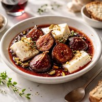 Figs in Mavrodaphne Wine with Manouri Cheese
