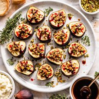 Figs with Goat Cheese and Port Syrup