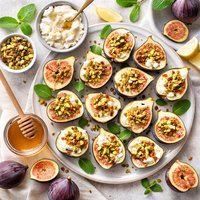 Figs with Ricotta Pistachio and Honey