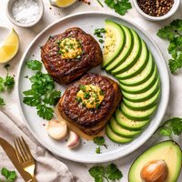 Filet Mignon with Avocado and Sea Salt