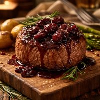 Filet Mignon with Cherry Balsamic Reduction