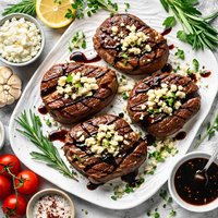 Filet Mignon with Goat Cheese and Balsamic Reduction