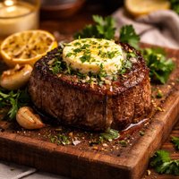 Filet Mignon with Lemon Parsley Butter