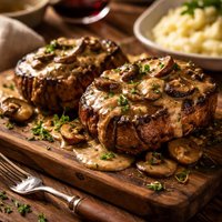 Filet Mignon with Mushrooms and Creamy Madeira Sauce