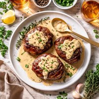 Filet Mignon with Whiskey Cream Sauce