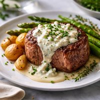 Filet of Beef W Blue Cheese Sauce